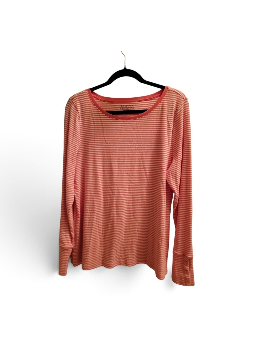 Talbots Pink and White Striped Long-Sleeve Tee